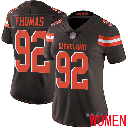 Cleveland Browns Chad Thomas Women Brown Limited Jersey #92 NFL Football Home Vapor Untouchable->women nfl jersey->Women Jersey